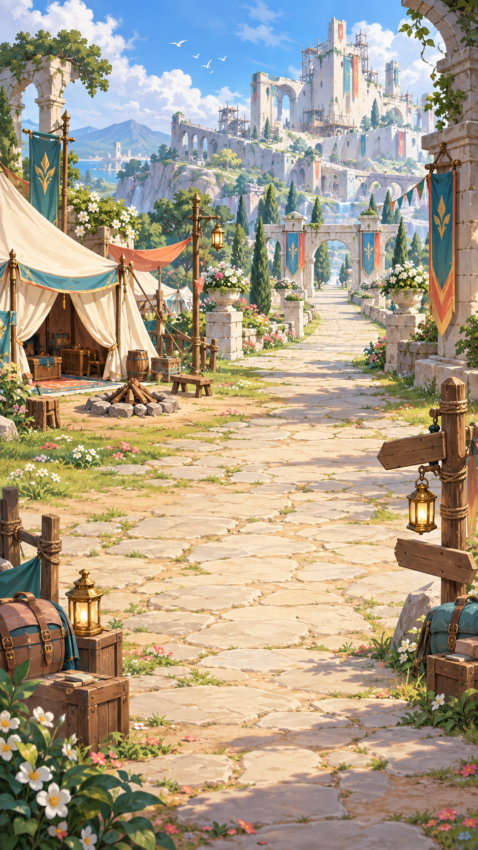 The camp beneath the banners of Ashen Throne